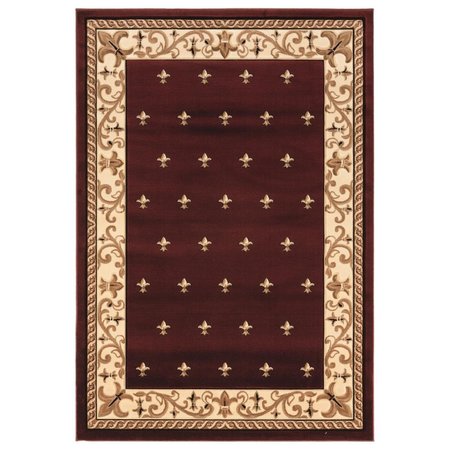 UNITED WEAVERS OF AMERICA United Weavers of America 2050 11634 69 5 ft. 3 in. x 7 ft. 6 in. Bristol Wington Burgundy Rectangle Area Rug 2050 11634 69